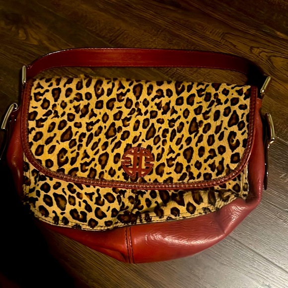Vintage Antonio Melani leather and leopard  print purse - Picture 1 of 4